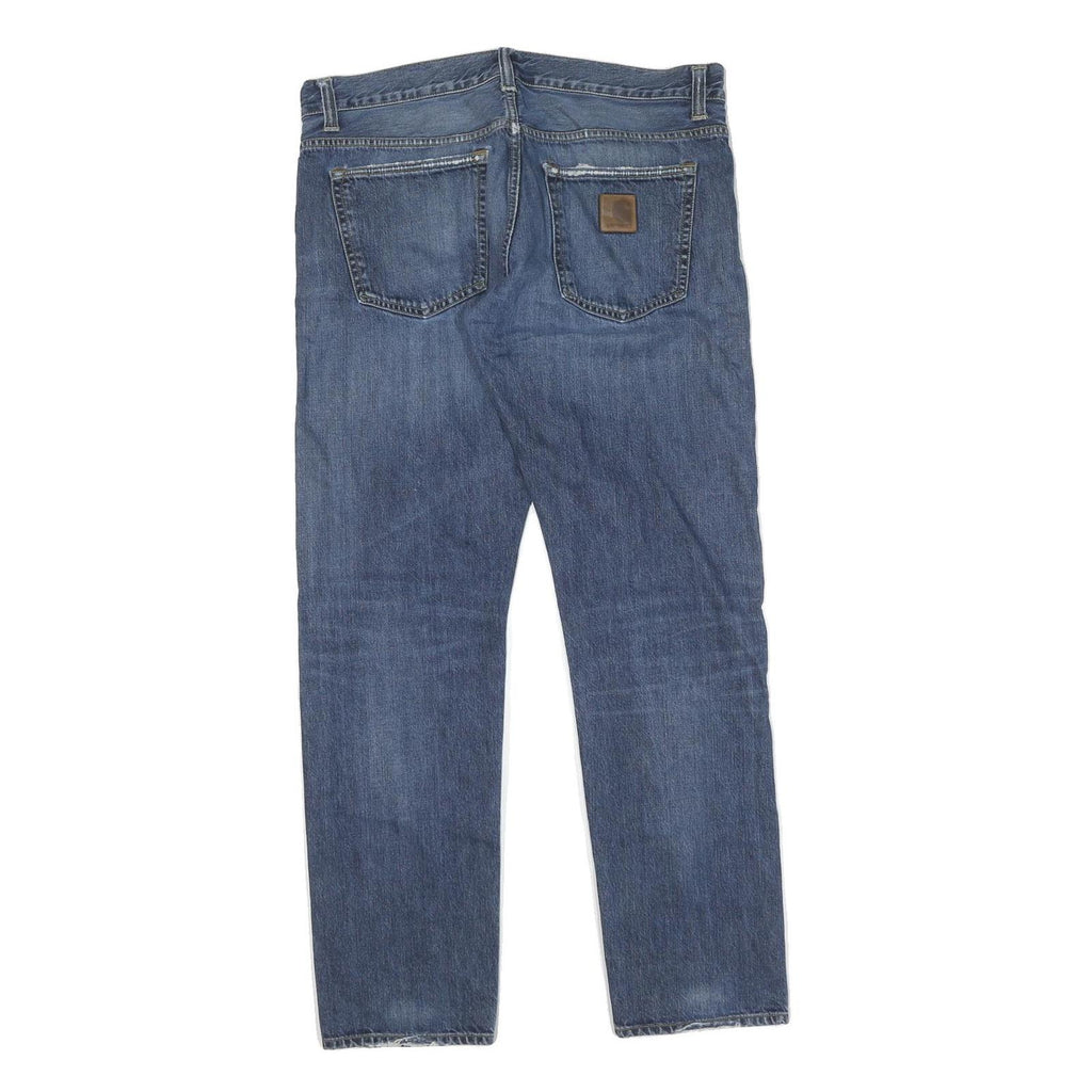 CARHARTT Mens Blue Jeans Regular Straight Denim Medium W34 L32 Zip Closure