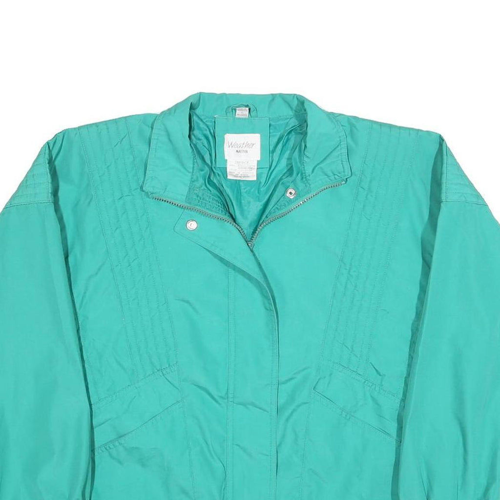 WEATHER MASTER Womens Green Zip Jacket S Polyester Blend Plain Lightweight