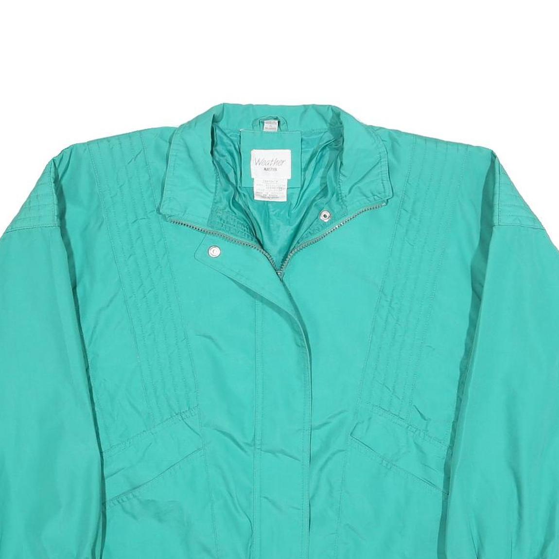 WEATHER MASTER Womens Green Zip Jacket S Polyester Blend Plain Lightweight