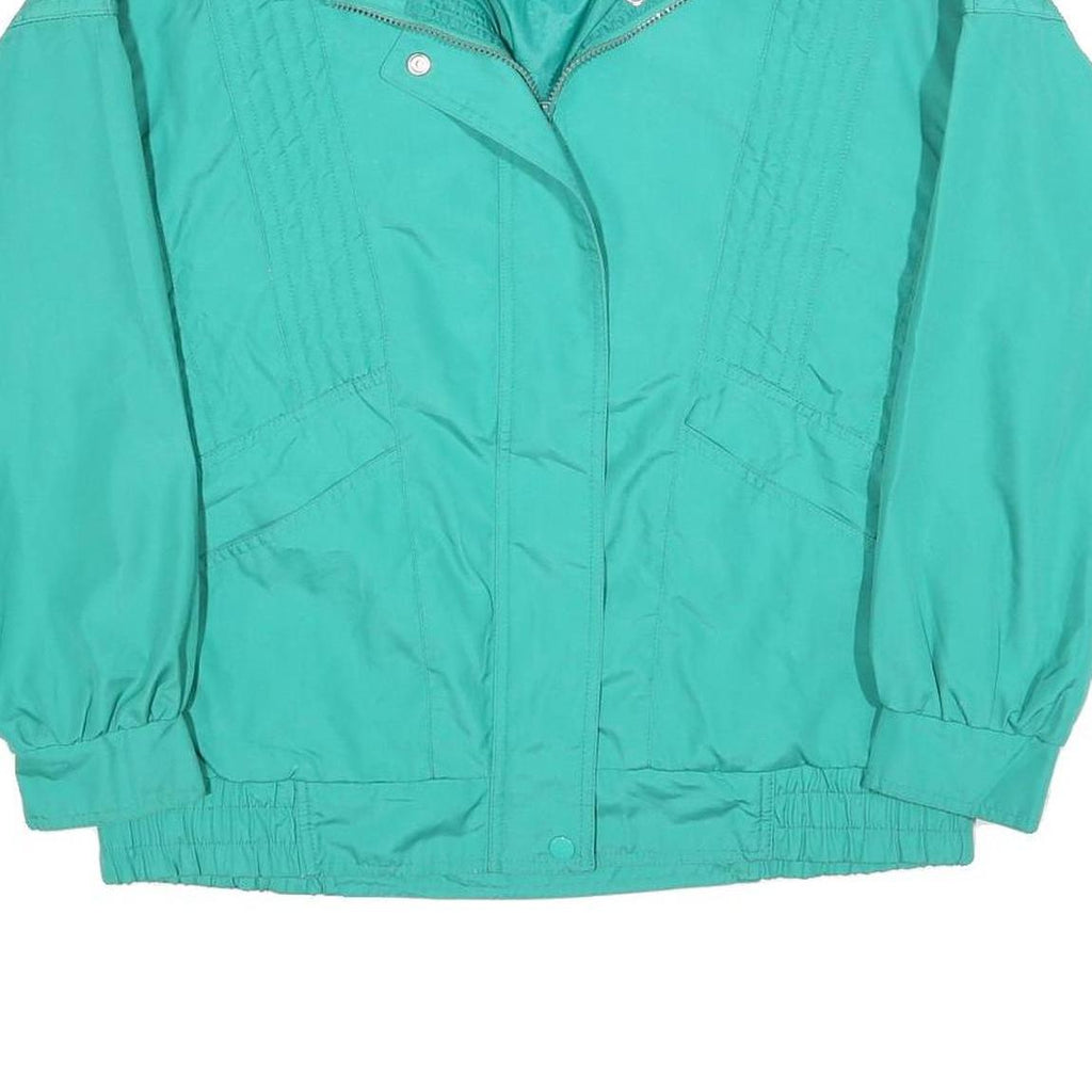 WEATHER MASTER Womens Green Zip Jacket S Polyester Blend Plain Lightweight