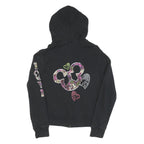 DISNEY Womens Black Cotton Zip Hoodie M Mickey Mouse Print Casual