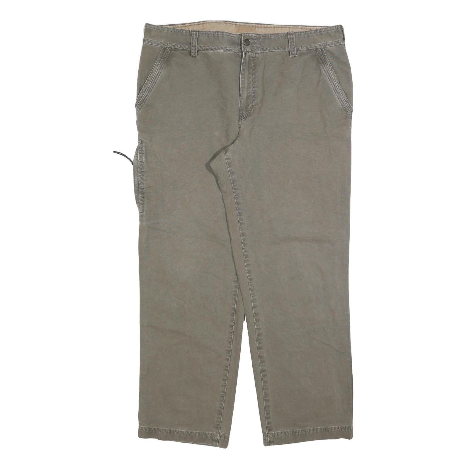 DICKIES Mens Cotton Blend Beige Regular Straight Trousers W38 L30 Workwear Zip