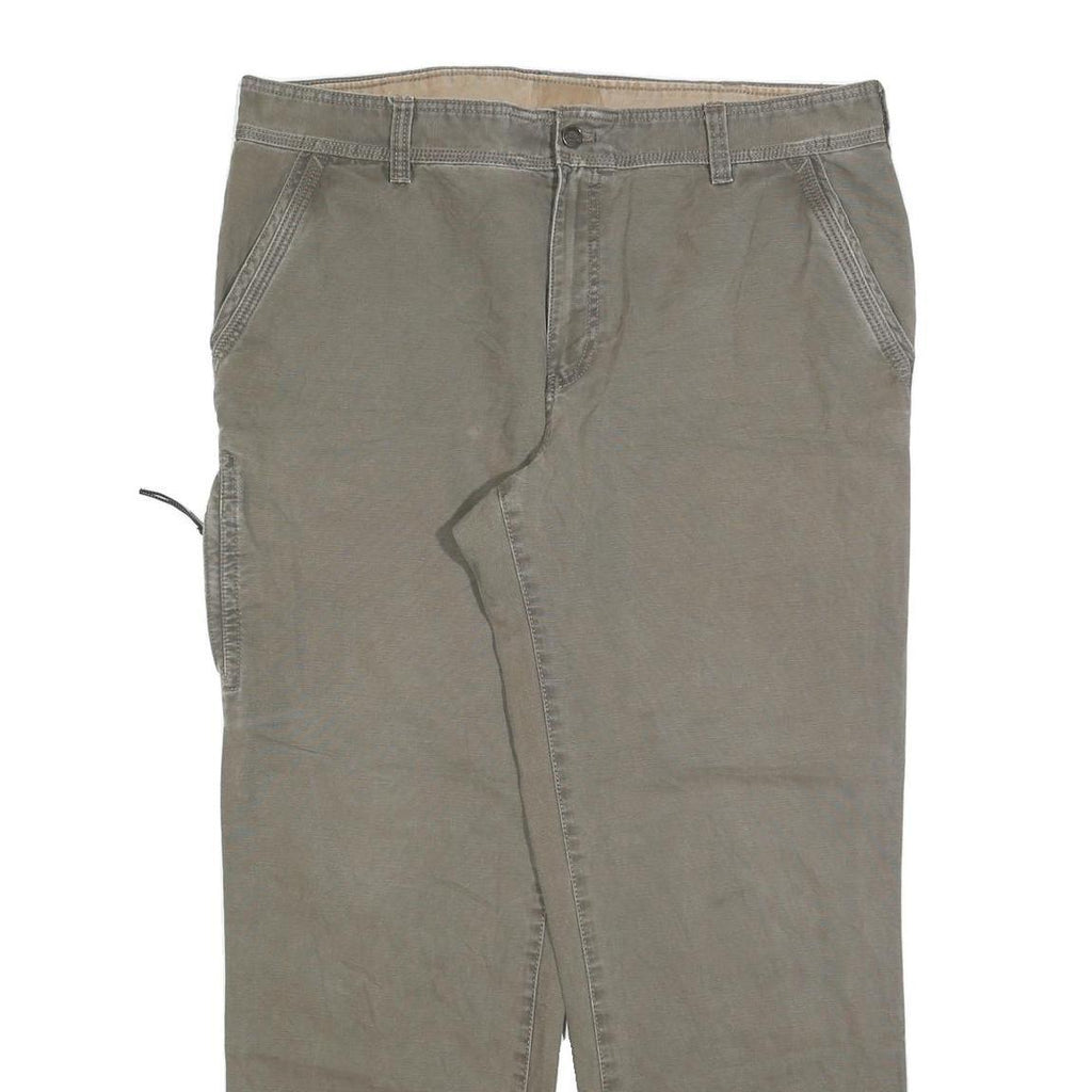 DICKIES Mens Cotton Blend Beige Regular Straight Trousers W38 L30 Workwear Zip