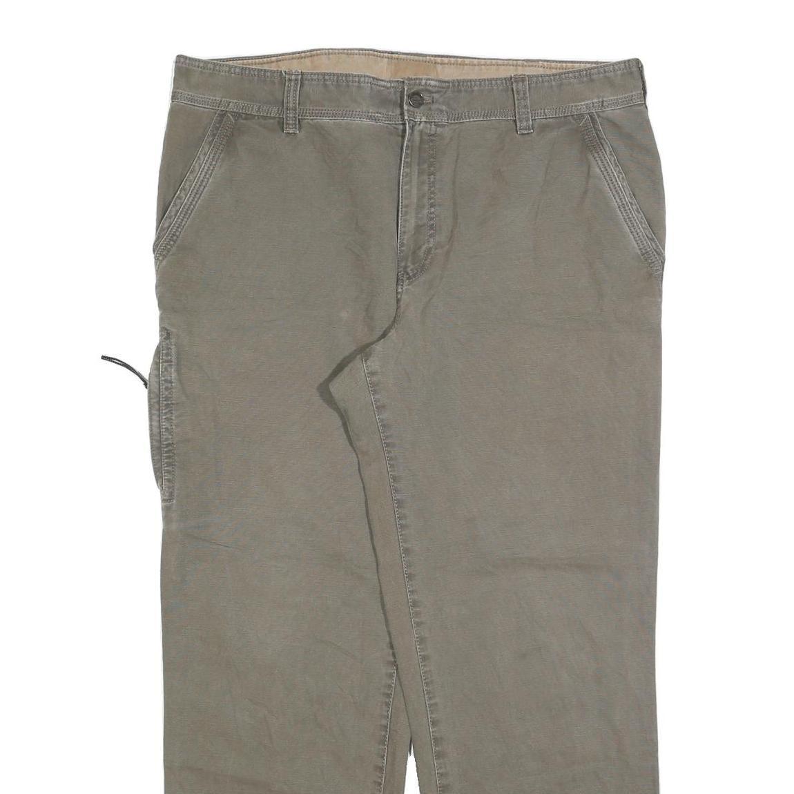 DICKIES Mens Cotton Blend Beige Regular Straight Trousers W38 L30 Workwear Zip