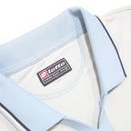 LOTTO Mens White & Light Blue Short Sleeve Logo Polo Shirt L Sports Casual