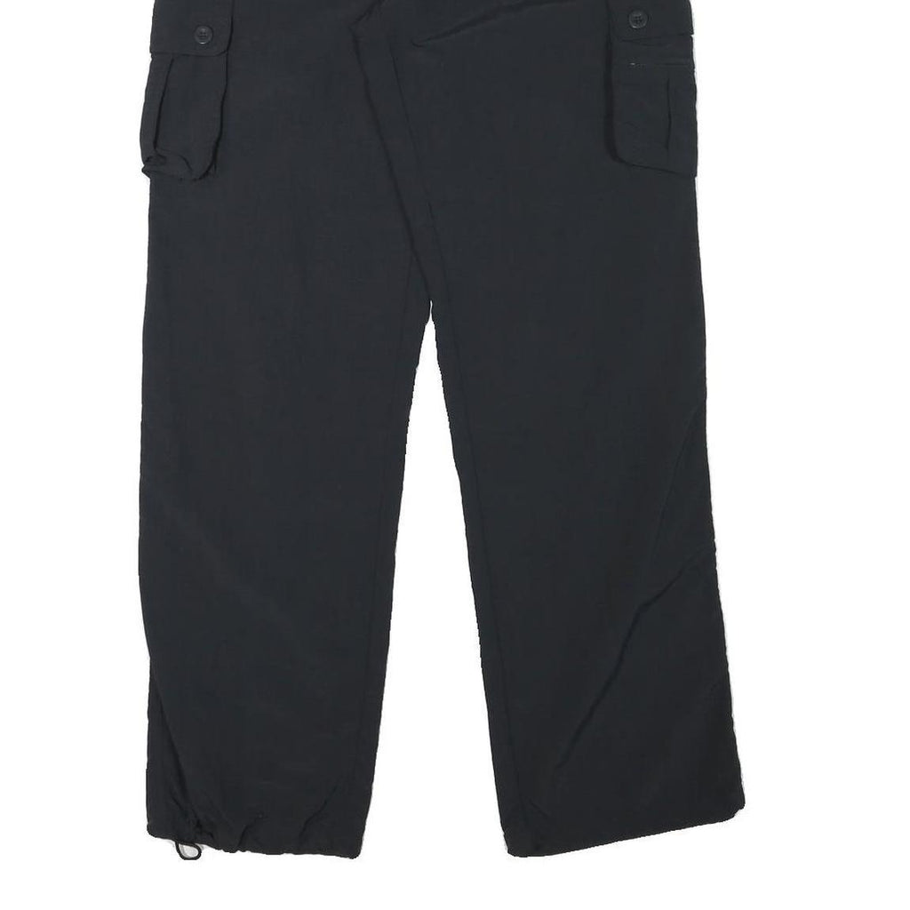 SWITCHER Mens Black Relaxed Cargo Trousers W31 L32 Polyester Blend Zip