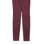 TOMMY HILFIGER Womens Cotton Blend Burgundy Slim Skinny Trousers W27 L34 Stylish