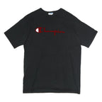 CHAMPION Mens Black T-Shirt XL Short Sleeve Crew Neck Cotton Logo Casual