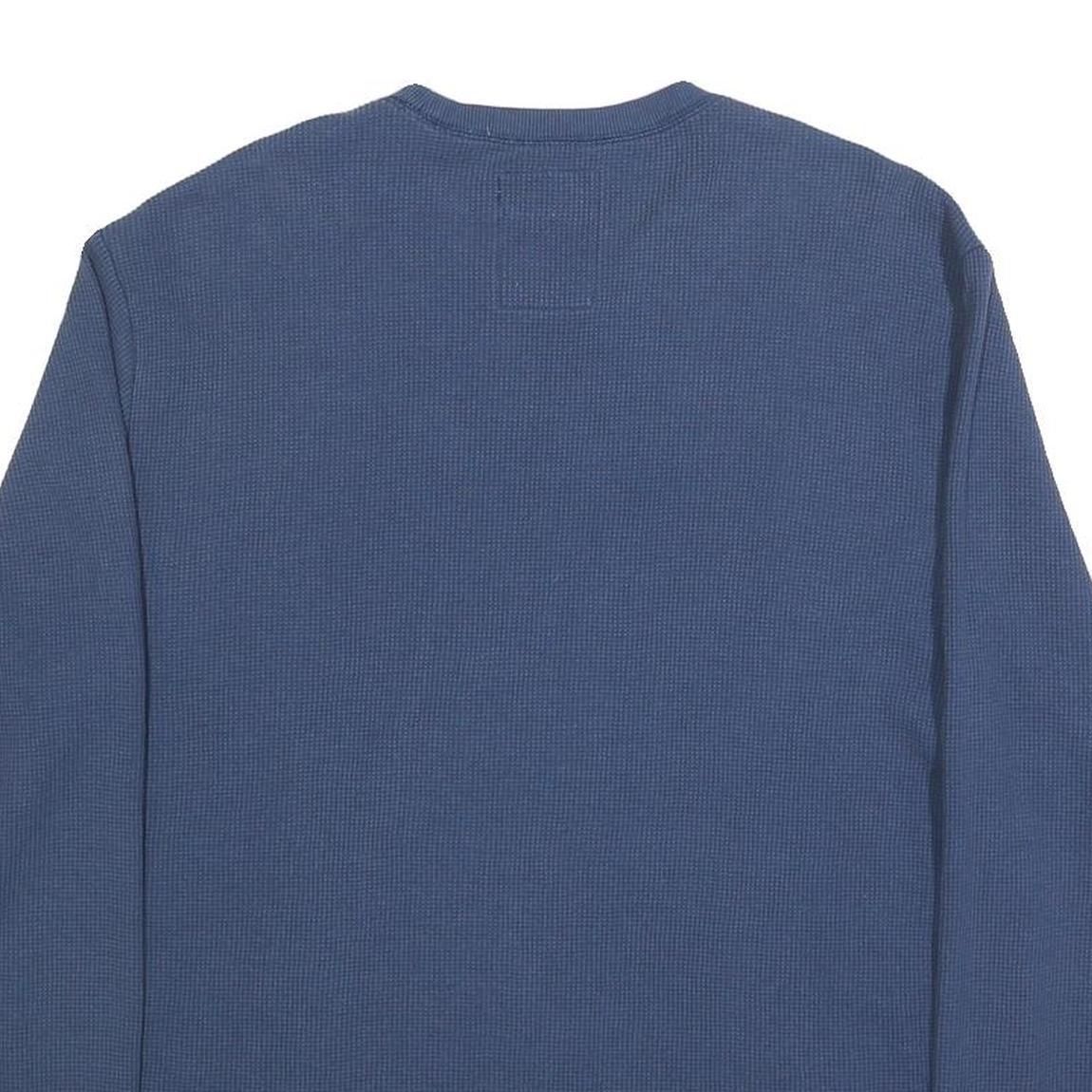 TIMBERLAND Mens Blue Plain Crew Neck Basic Knit XL Cotton Blend Jumper