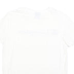 CHAMPION Womens White Short Sleeve Crew Neck Logo Script XS Cotton Blend T-Shirt