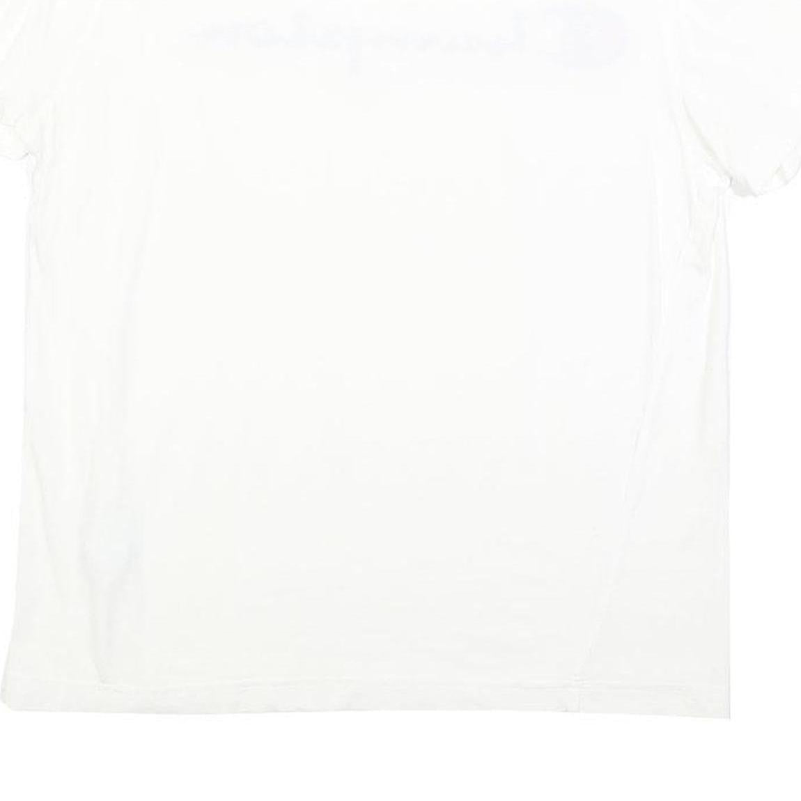 CHAMPION Womens White Short Sleeve Crew Neck Logo Script XS Cotton Blend T-Shirt