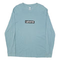 LEVI'S Mens Blue Long Sleeve Crew Neck Graphic T-Shirt M Cotton Blend Casual