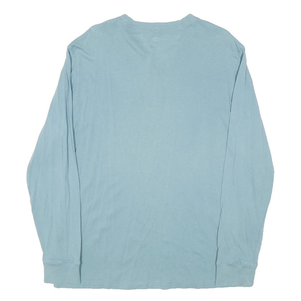 LEVI'S Mens Blue Long Sleeve Crew Neck Graphic T-Shirt M Cotton Blend Casual