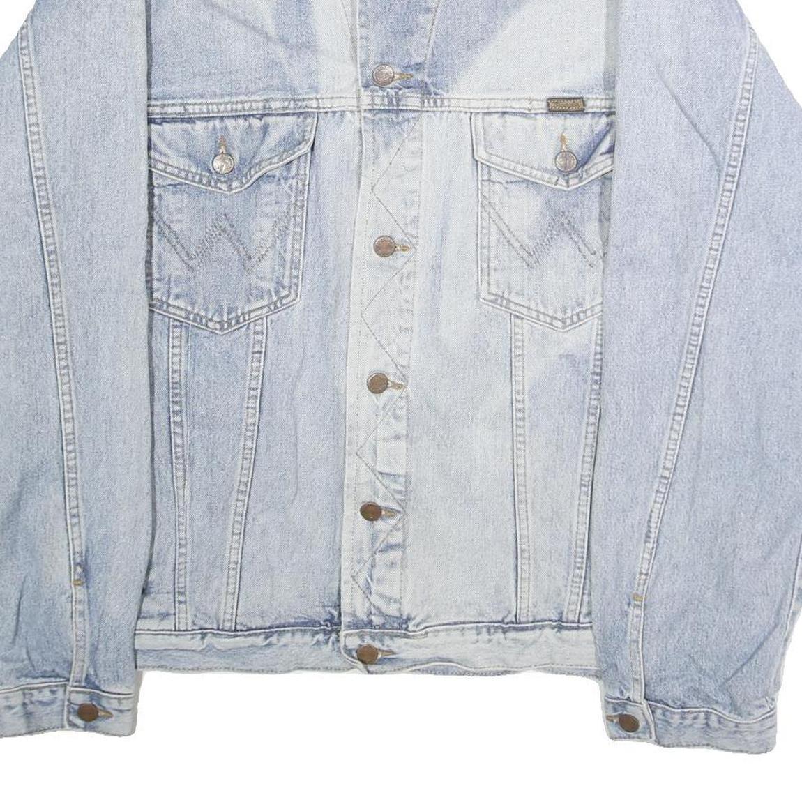 WRANGLER Mens Blue Cotton Denim Jacket 2XL Button Closure Casual Outerwear