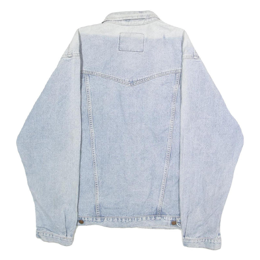 WRANGLER Mens Blue Cotton Denim Jacket 2XL Button Closure Casual Outerwear