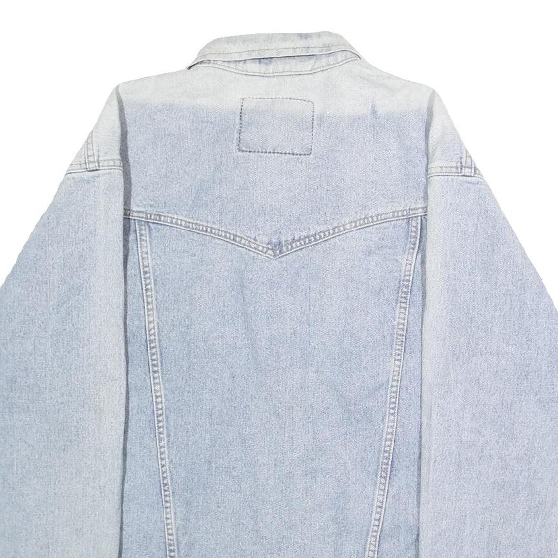 WRANGLER Mens Blue Cotton Denim Jacket 2XL Button Closure Casual Outerwear