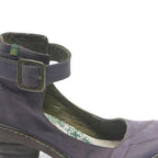 EL NATURALISTA Womens Ankle Strap Leather Block Heel Shoes Purple UK 3
