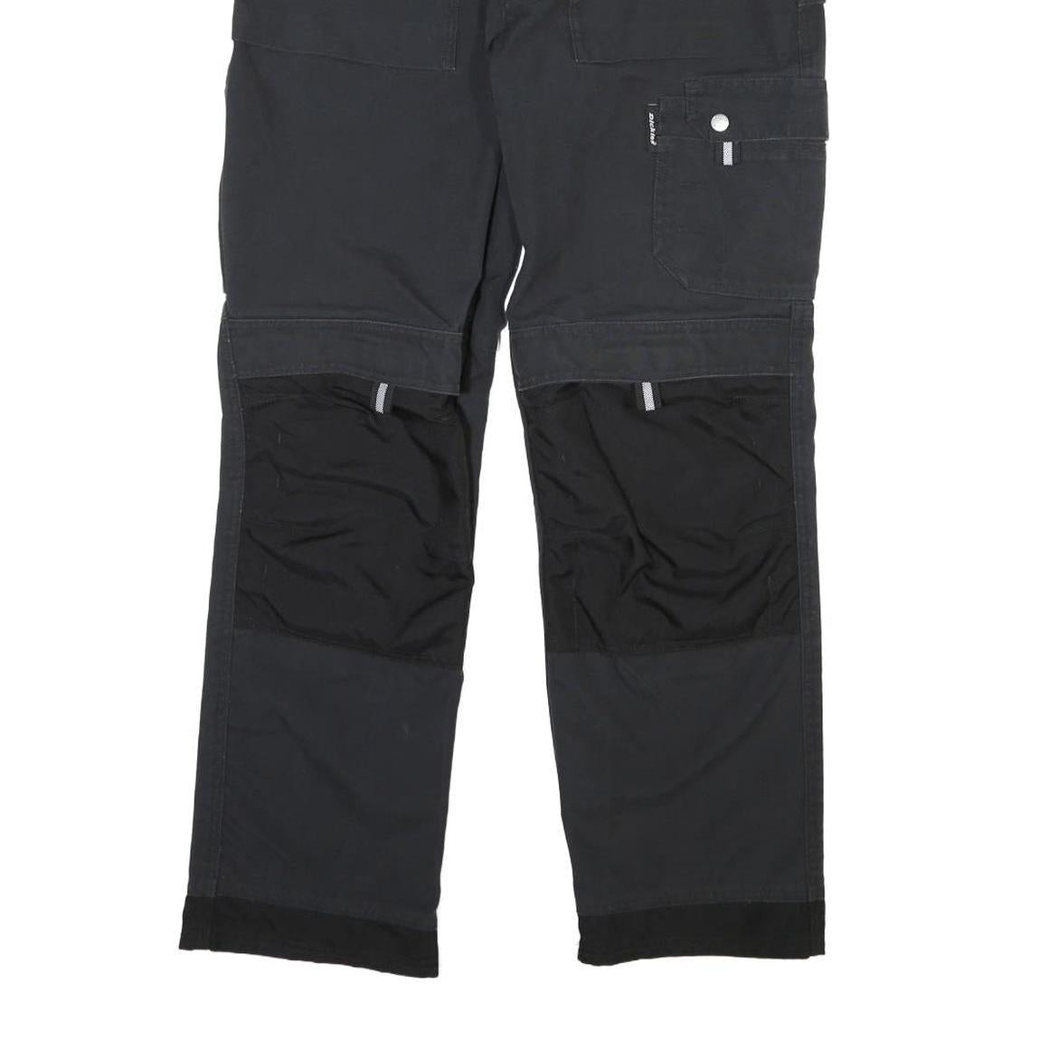 DICKIES Mens Cotton Canvas Black Workwear Regular Straight Trousers W32 L30