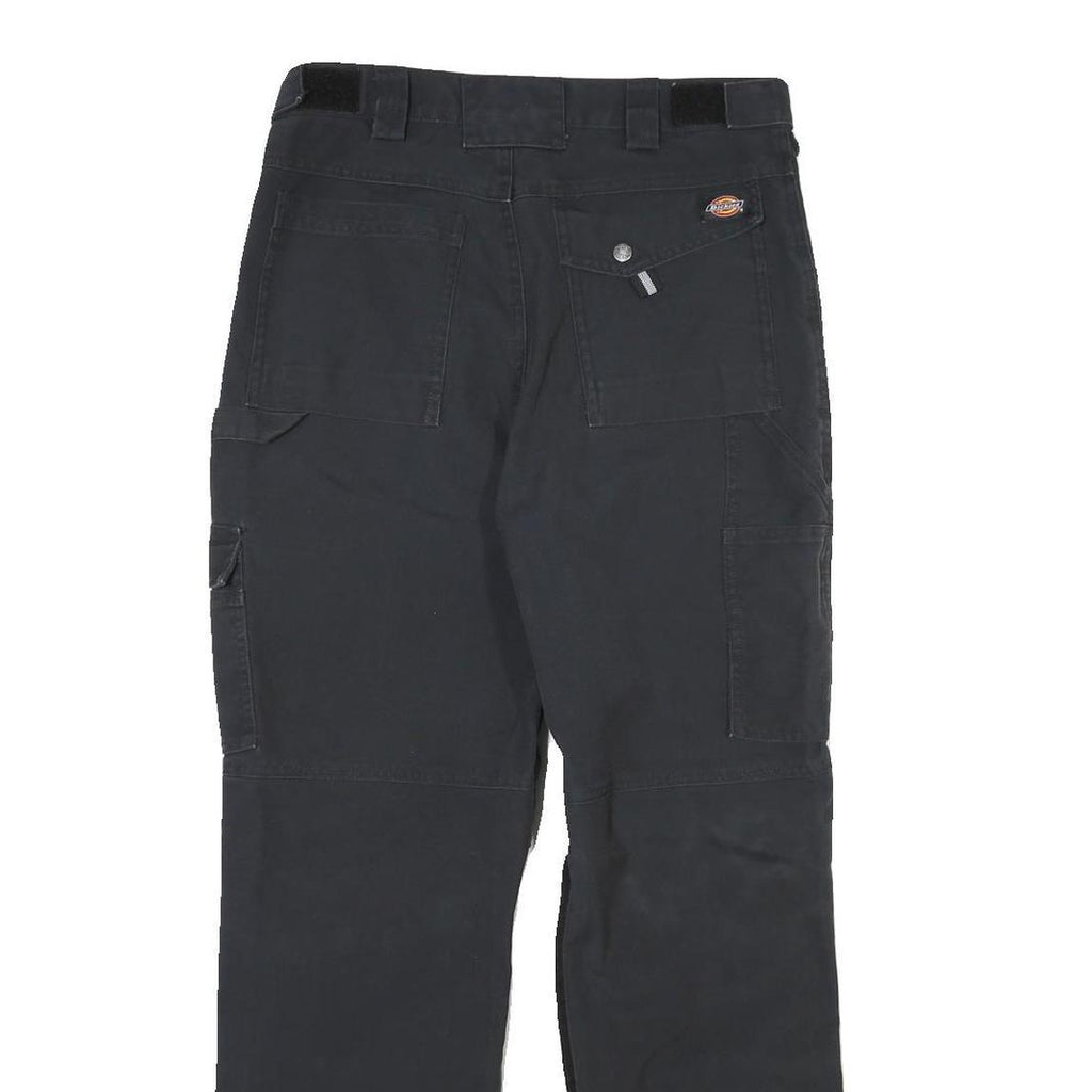 DICKIES Mens Cotton Canvas Black Workwear Regular Straight Trousers W32 L30