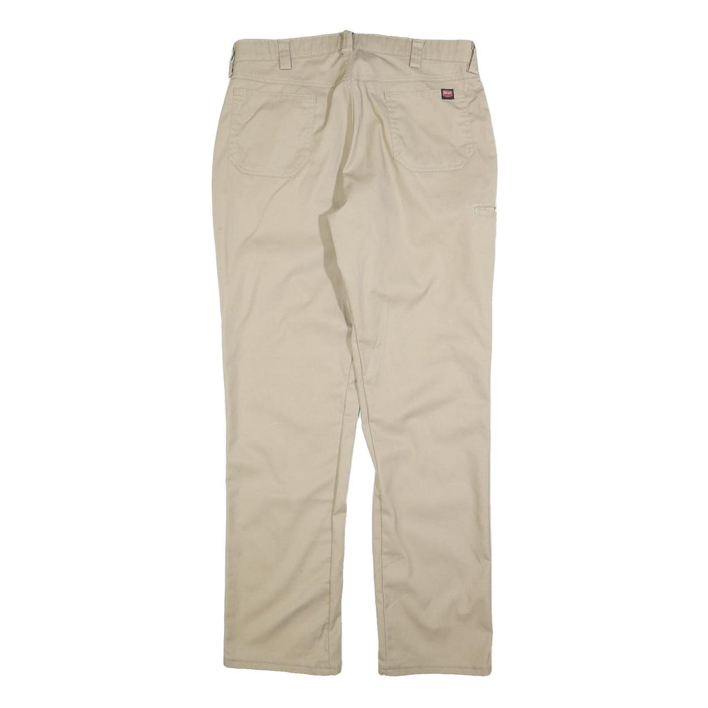 RED KAP Mens Cotton Blend Beige Regular Fit Straight Leg Trousers W36 L34