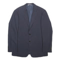 ARMANI COLLEZIONI Mens Navy Blue Classic Wool Jacket M Woven Button Formal
