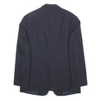 ARMANI COLLEZIONI Mens Navy Blue Classic Wool Jacket M Woven Button Formal