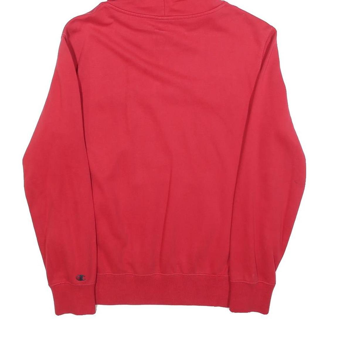 CHAMPION Mens Red Pullover Hoodie S Embroidered Logo Soft Cotton Blend