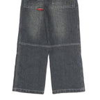 COCKY Mens Regular Fit Black Denim Jeans W26 L24 Embroidered Patchwork Zip