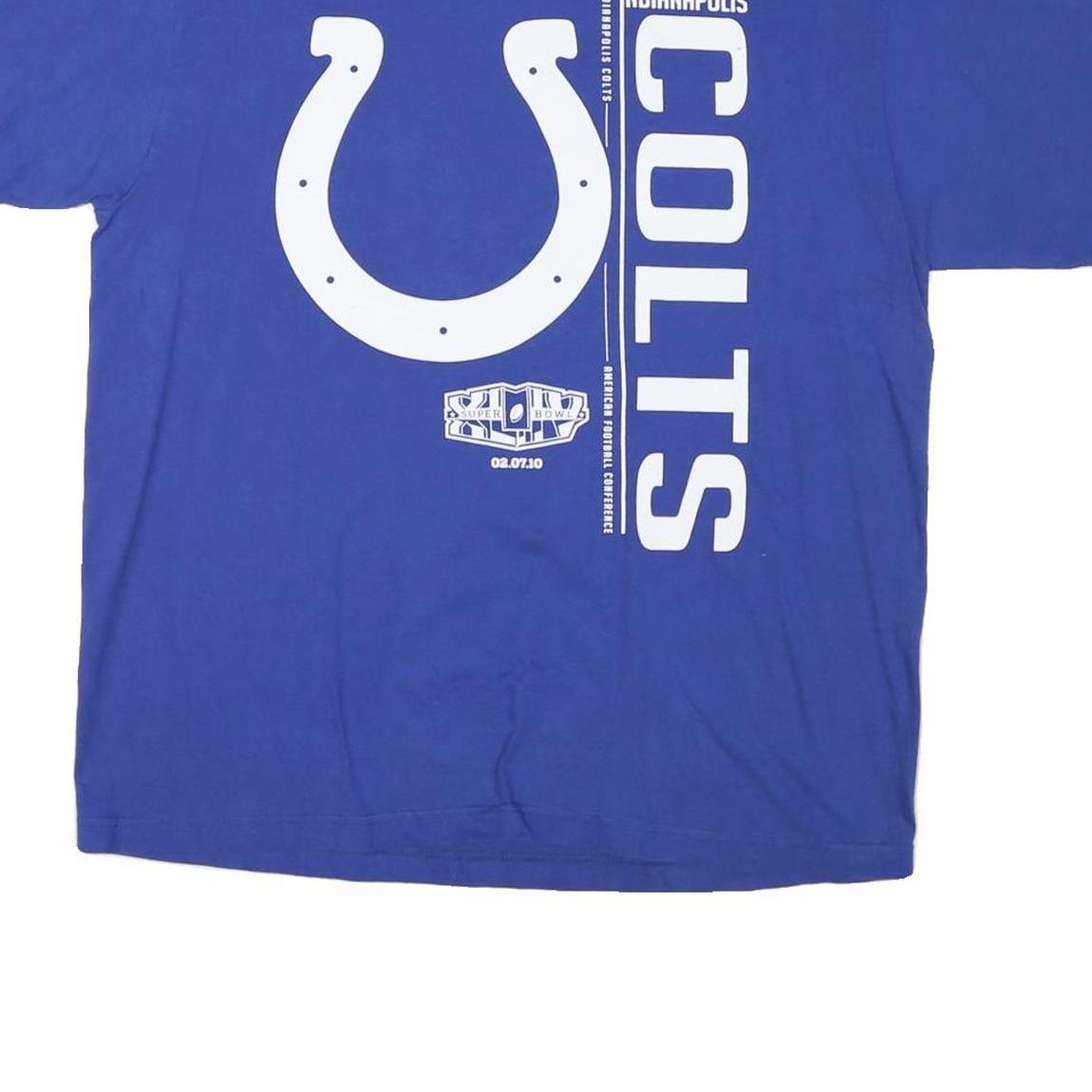 REEBOK Mens Blue Indianapolis Colts Graphic T-Shirt L Short Sleeve Crew Neck NFL