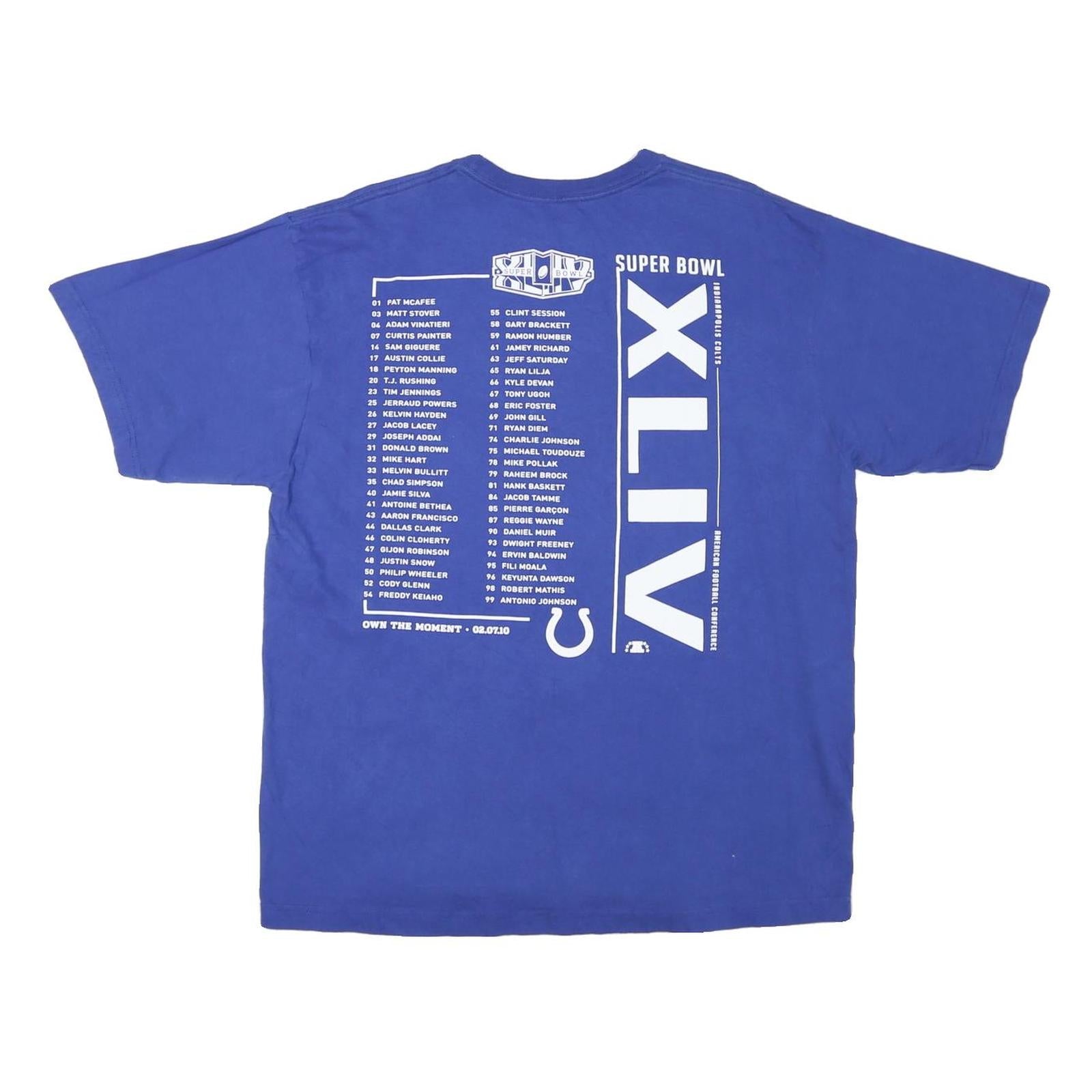 REEBOK Mens Blue Indianapolis Colts Graphic T-Shirt L Short Sleeve Crew Neck NFL