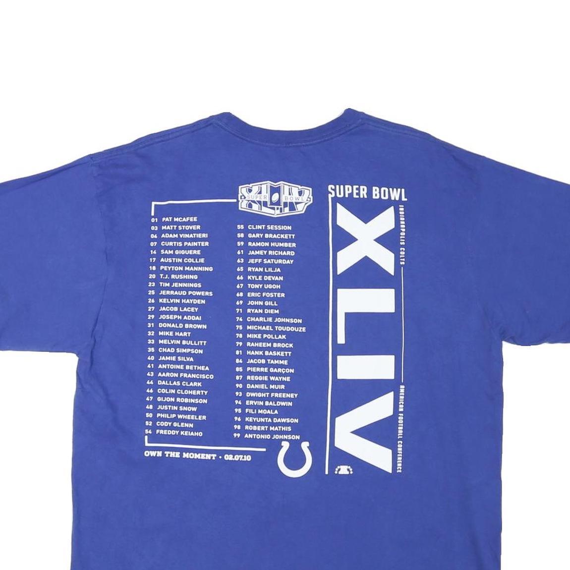 REEBOK Mens Blue Indianapolis Colts Graphic T-Shirt L Short Sleeve Crew Neck NFL