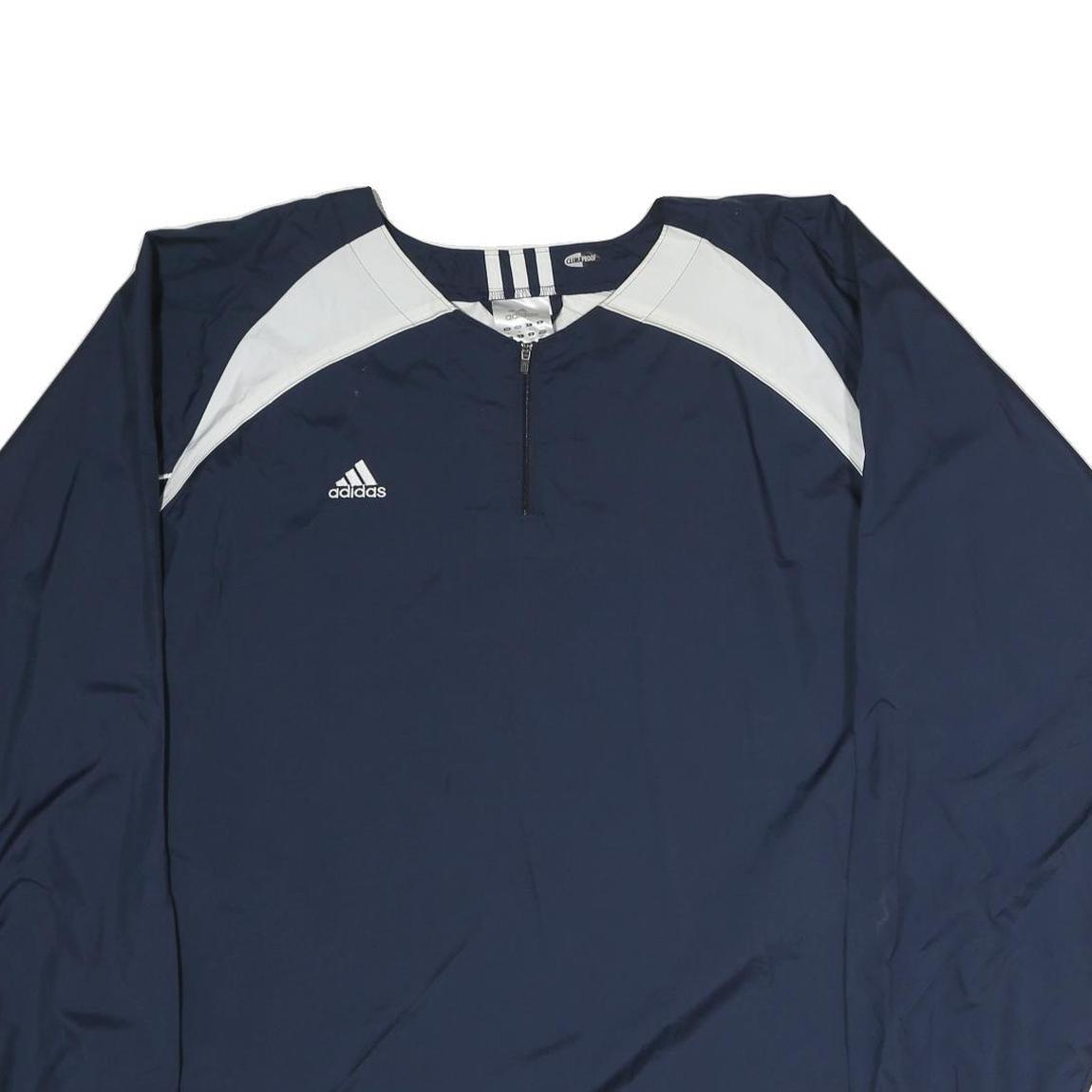 ADIDAS Mens Blue & White Zip Jacket XL Polyester Sports Windbreaker