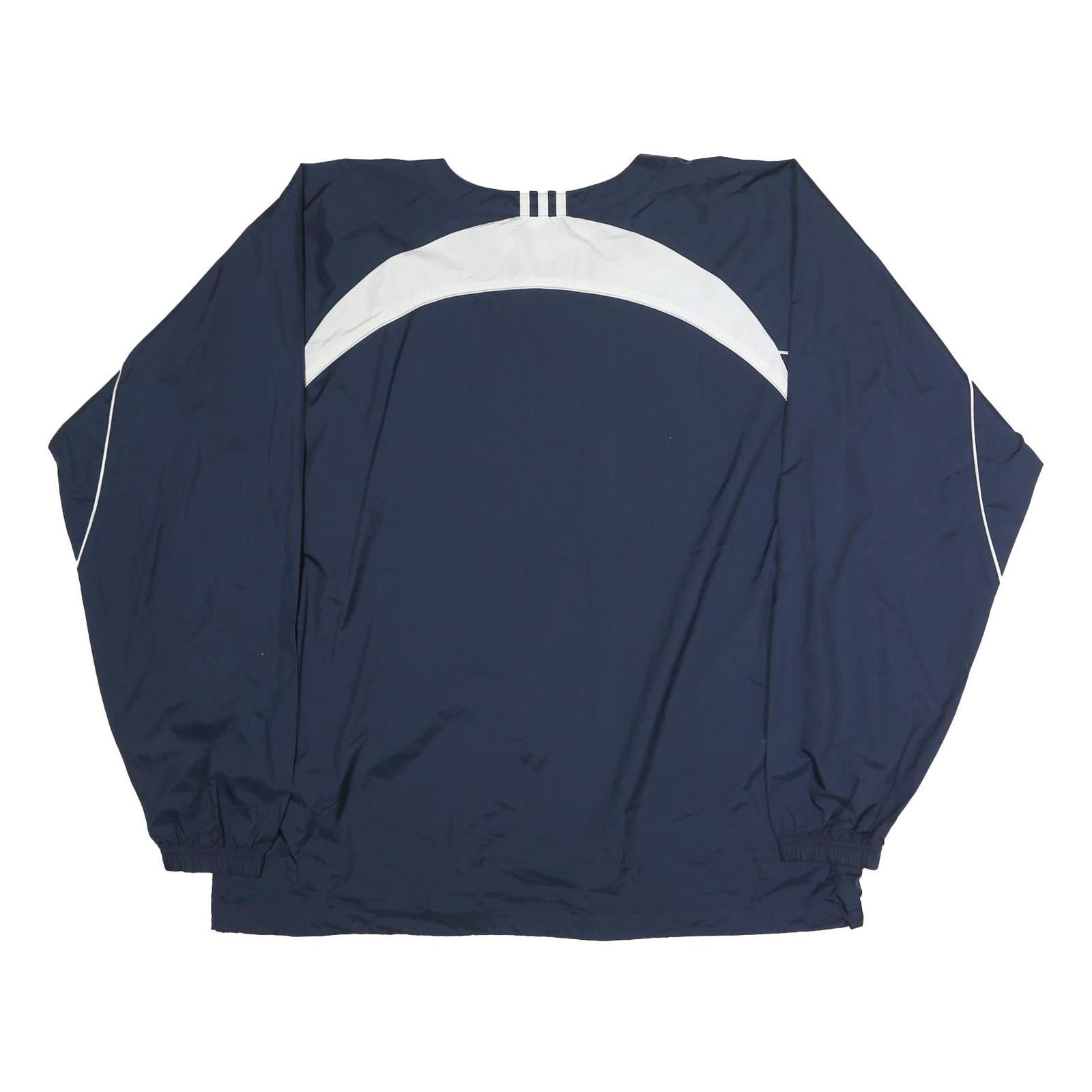 ADIDAS Mens Blue & White Zip Jacket XL Polyester Sports Windbreaker