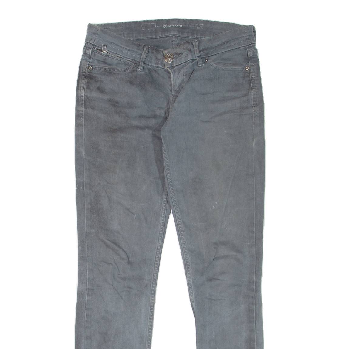 LEVI'S Low Rise Womens Jeans Grey Slim Skinny W26 L32