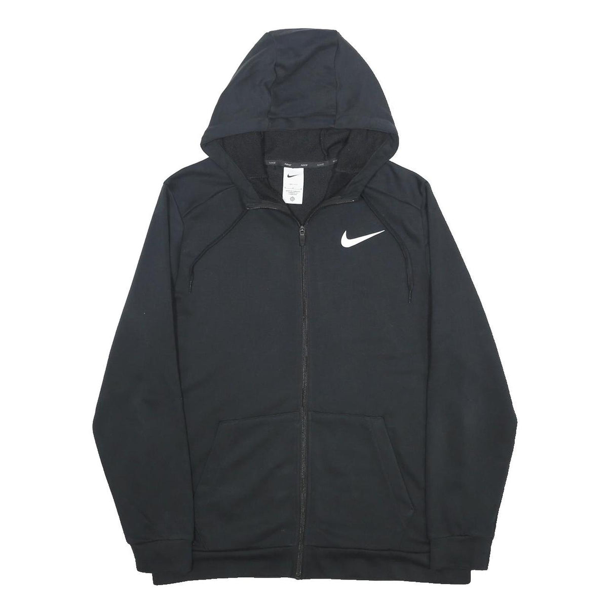 NIKE Mens Black Pullover Hoodie M Zip Up Casual Sportswear