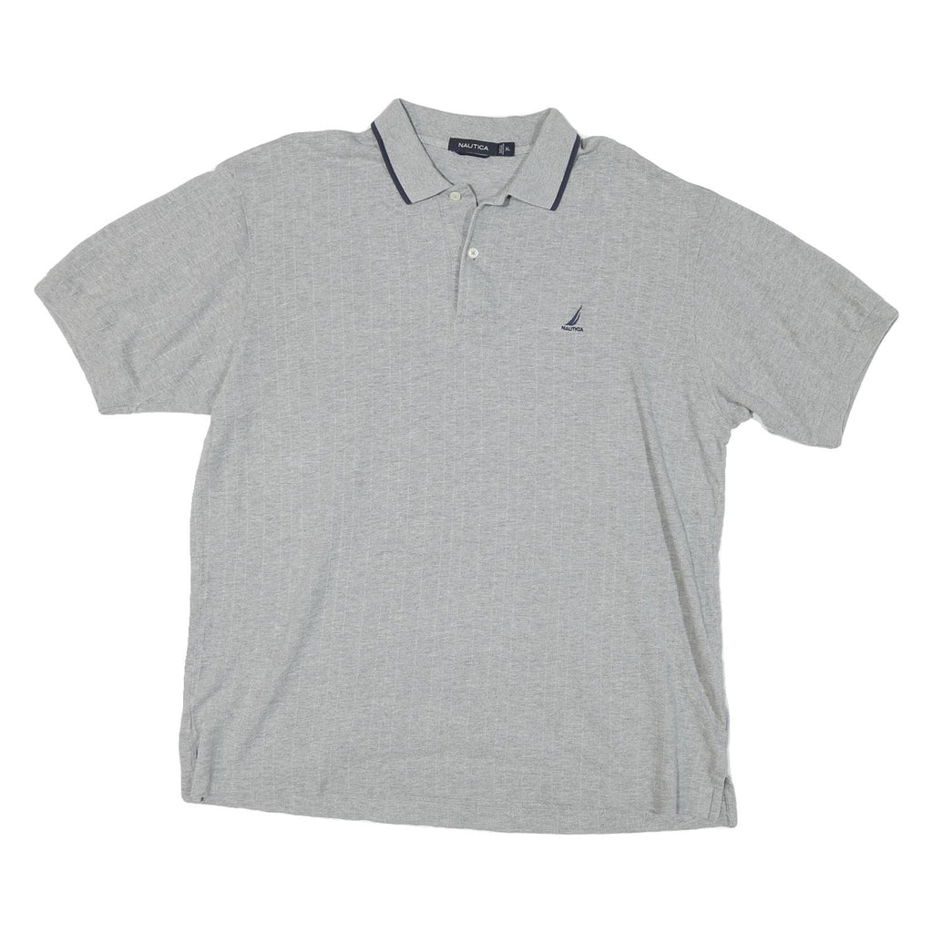 NAUTICA Mens Grey Polo Shirt XL Cotton Short Sleeve Plain Classic Fit