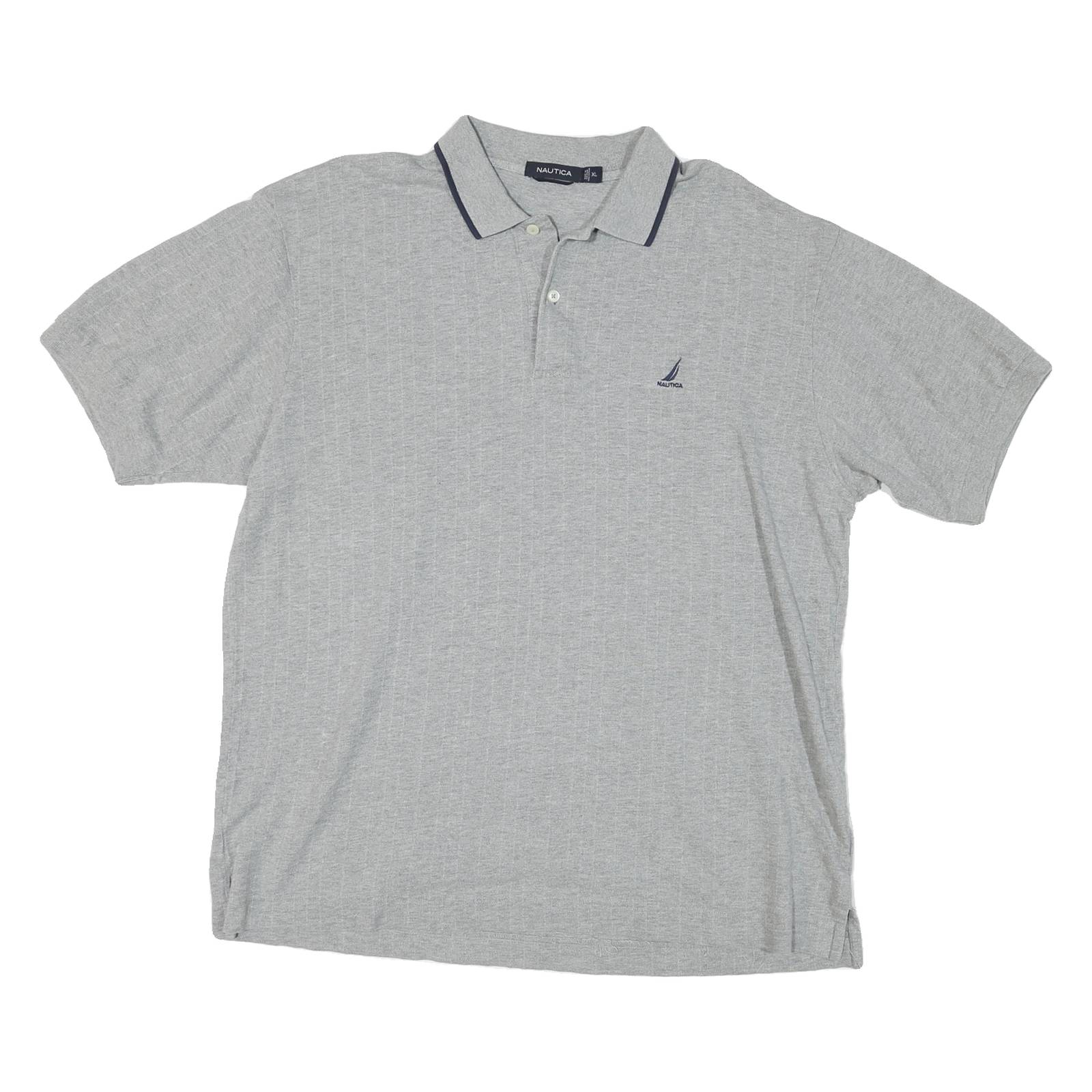 NAUTICA Mens Grey Polo Shirt XL Cotton Short Sleeve Plain Classic Fit