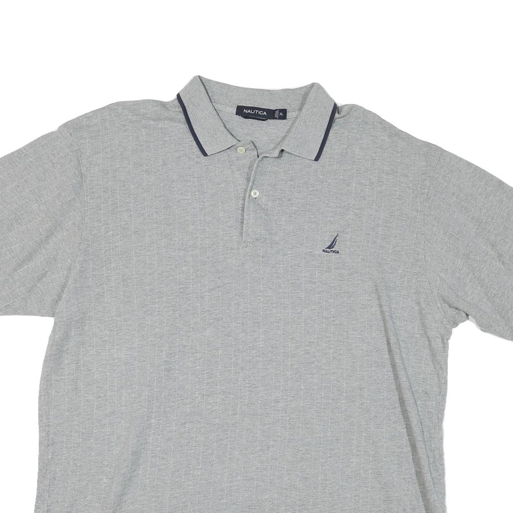 NAUTICA Mens Grey Polo Shirt XL Cotton Short Sleeve Plain Classic Fit