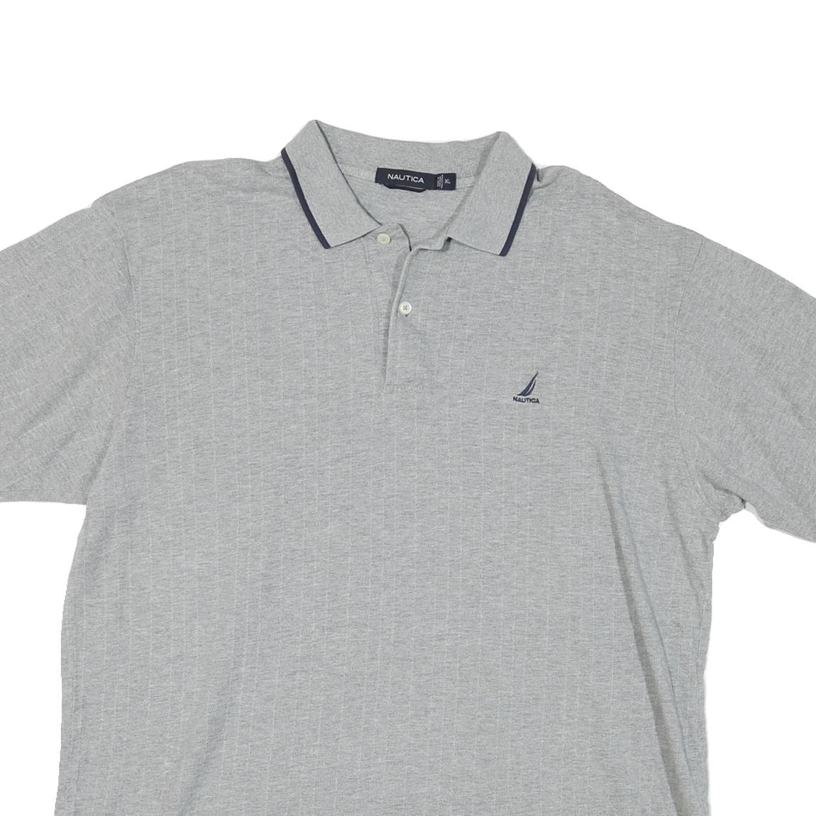 NAUTICA Mens Grey Polo Shirt XL Cotton Short Sleeve Plain Classic Fit