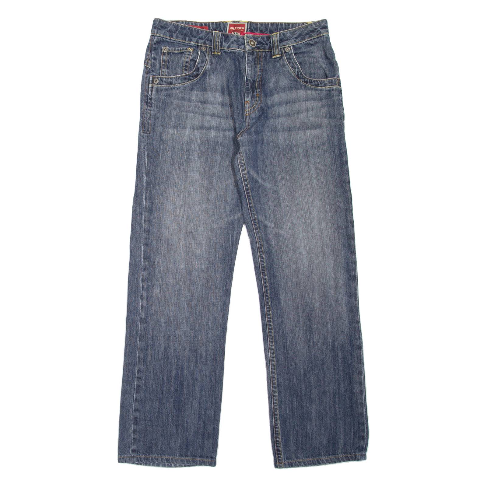 TOMMY HILFIGER Gage Fit Mens Jeans Blue Regular Skinny Stone Wash W33 L31