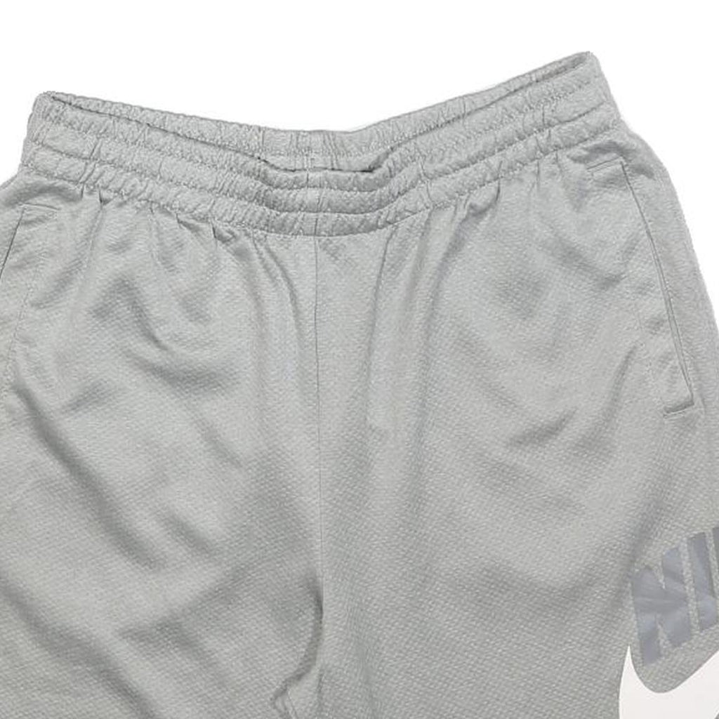 NIKE Mens Casual Grey Shorts S W28 Relaxed Fit Polyester Drawstring Pockets