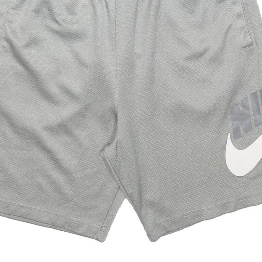 NIKE Mens Casual Grey Shorts S W28 Relaxed Fit Polyester Drawstring Pockets
