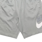 NIKE Mens Casual Grey Shorts S W28 Relaxed Fit Polyester Drawstring Pockets