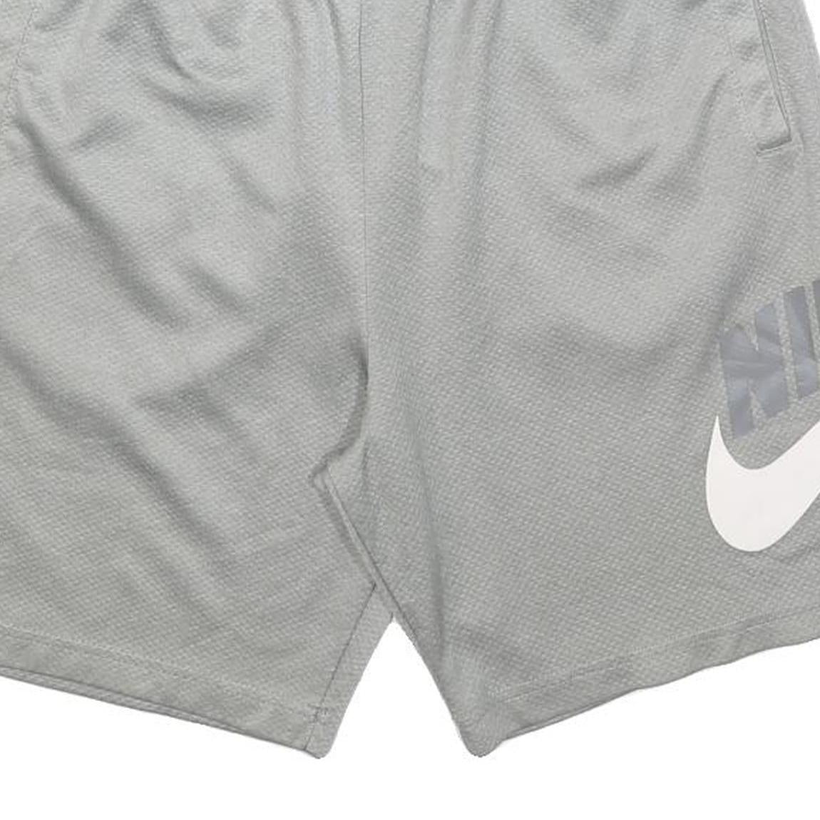 NIKE Mens Casual Grey Shorts S W28 Relaxed Fit Polyester Drawstring Pockets