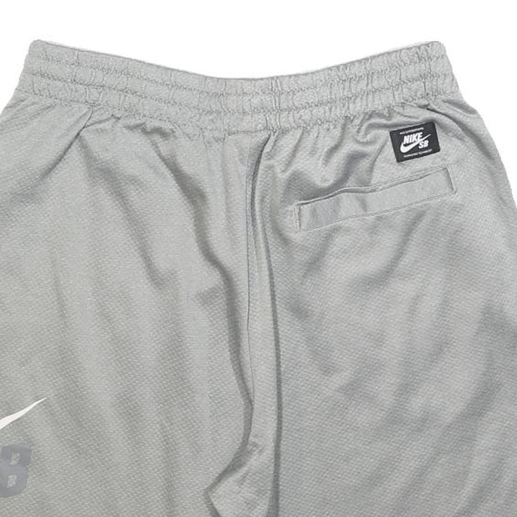 NIKE Mens Casual Grey Shorts S W28 Relaxed Fit Polyester Drawstring Pockets