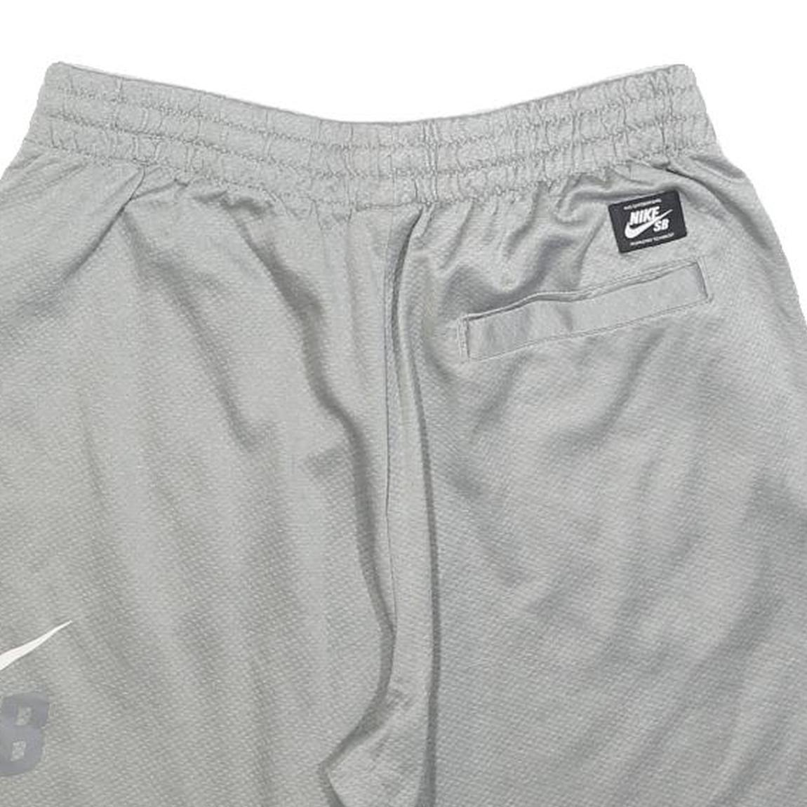 NIKE Mens Casual Grey Shorts S W28 Relaxed Fit Polyester Drawstring Pockets