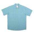 WRANGLER Mens Blue Green Check Shirt XL Button Short Sleeve Casual Cotton