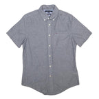 TOMMY HILFIGER Mens Grey Cotton Shirt XS Button-Down Collar Short Sleeve Casual