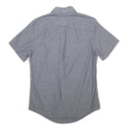 TOMMY HILFIGER Mens Grey Cotton Shirt XS Button-Down Collar Short Sleeve Casual