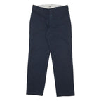 DICKIES Mens Cotton Blend Navy Slim Tapered Trousers W30 L30 Workwear Casual